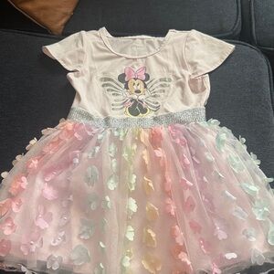 Disney Pink Pastel Floral Tulle Minnie Dress
